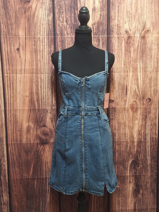 Juicy Couture Dresses & Skirts - Juicy Couture Sweetheart Neckline Denim Zip Up Dress Size Medium NWT